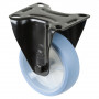 Roulette Manutention Fixe Caoutchouc thermoplastique bleu clair - Ø100mm 110kg - Platine
