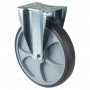 Roulette Manutention Fixe Caoutchouc thermoplastique gris - Ø250mm 300kg - Fix. Platine