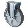 Roulette Manutention Fixe Caoutchouc thermoplastique gris - Ø250mm 300kg - Fix. Platine
