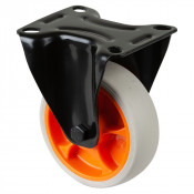 Roulette Manutention Fixe Caoutchouc thermoplastique gris clair - Ø100mm 110kg - Platine