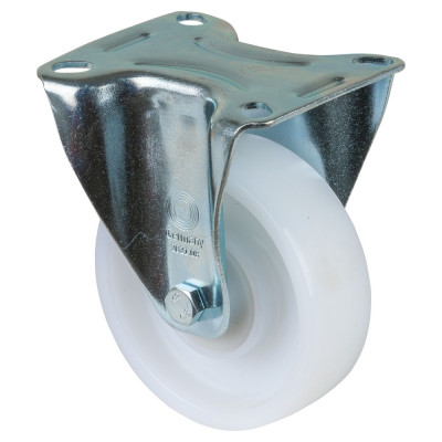 Roulette Manutention Fixe Plastique - Ø100mm 160kg - Fix. Platine
