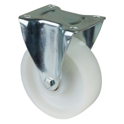 Roulette Manutention Fixe Plastique - Ø125mm 300kg - Fix. Platine