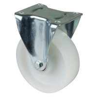 Roulette Manutention Fixe Plastique - Ø125mm 300kg - Fix. Platine