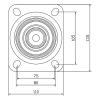 Roulette Manutention Fixe Plastique - Ø125mm 300kg - Fix. Platine Roulette Manutention Fixe Plastique - Ø125mm 300kg - Fix. Platine