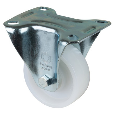 Roulette Manutention Fixe Plastique - Ø80mm 155kg - Fix. Platine