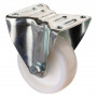 Roulette Manutention Fixe Plastique blanc - Ø125mm 400kg - Fix. Platine