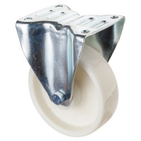 Roulette Manutention Fixe Plastique blanc - Ø150mm 400kg - Fix. Platine Roulette Manutention Fixe Plastique blanc - Ø150mm 400kg - Fix. Platine