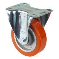 Roulette Manutention Fixe Polyuréthane - Ø100mm 125kg - Fix. Platine