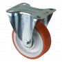 Roulette Manutention Fixe Polyuréthane - Ø100mm 125kg - Fix. Platine