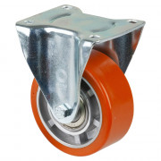Roulette Manutention Fixe Polyuréthane - Ø100mm 200kg - Fix. Platine