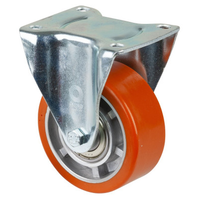 Roulette Manutention Fixe Polyuréthane - Ø100mm 200kg - Fix. Platine