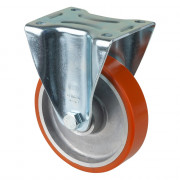 Roulette Manutention Fixe Polyuréthane - Ø125mm 200kg - Fix. Platine