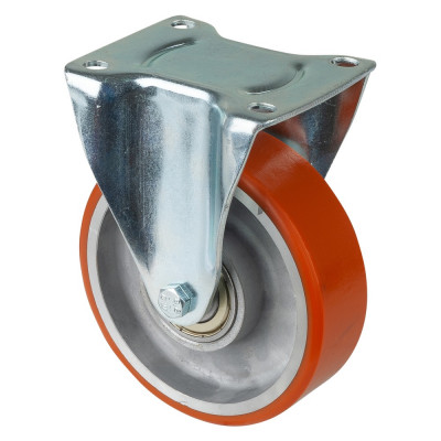 Roulette Manutention Fixe Polyuréthane - Ø125mm 300kg - Fix. Platine