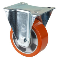 Roulette Manutention Fixe Polyuréthane - Ø125mm 300kg - Fix. Platine