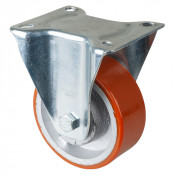 Roulette Manutention Fixe Polyuréthane - Ø125mm 300kg - Fix. Platine