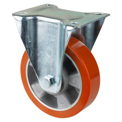 Roulette Manutention Fixe Polyuréthane - Ø150mm 250kg - Fix. Platine
