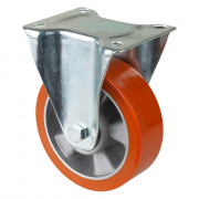Roulette Manutention Fixe Polyuréthane - Ø150mm 300kg - Fix. Platine