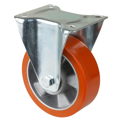 Roulette Manutention Fixe Polyuréthane - Ø150mm 300kg - Fix. Platine