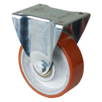 Roulette Manutention Fixe Polyuréthane - Ø150mm 450kg - Fix. Platine