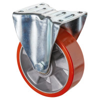 Roulette Manutention Fixe Polyuréthane - Ø150mm 450kg - Fix. Platine