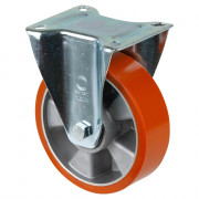 Roulette Manutention Fixe Polyuréthane - Ø160mm 300kg - Fix. Platine