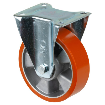 Roulette Manutention Fixe Polyuréthane - Ø160mm 300kg - Fix. Platine
