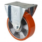 Roulette Manutention Fixe Polyuréthane - Ø160mm 400kg - Fix. Platine