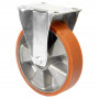 Roulette Manutention Fixe Polyuréthane - Ø200mm 300kg - Fix. Platine