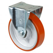 Roulette Manutention Fixe Polyuréthane - Ø200mm 450kg - Fix. Platine