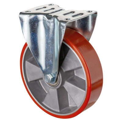 Roulette Manutention Fixe Polyuréthane - Ø200mm 500kg - Fix. Platine