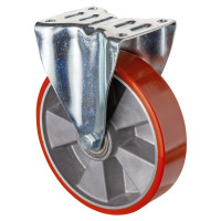 Roulette Manutention Fixe Polyuréthane - Ø200mm 500kg - Fix. Platine