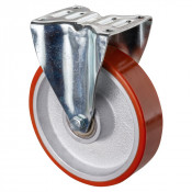 Roulette Manutention Fixe Polyuréthane - Ø200mm 500kg - Fix. Platine