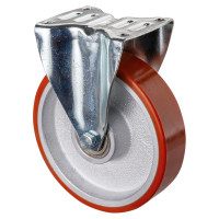 Roulette Manutention Fixe Polyuréthane - Ø200mm 500kg - Fix. Platine Roulette Manutention Fixe Polyuréthane - Ø200mm 500kg - Fix. Platine