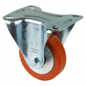 Roulette Manutention Fixe Polyuréthane - Ø80mm 120kg - Fix. Platine