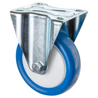 Roulette Manutention Fixe Polyuréthane bleu - Ø125mm 150kg - Fix. Platine Roulette Manutention Fixe Polyuréthane bleu - Ø125mm 150kg - Fix. Platine