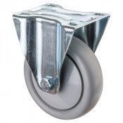 Roulette Manutention Fixe Polyuréthane gris, +/- - Ø125mm 150kg - Fix. Platine