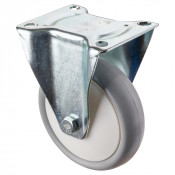 Roulette Manutention Fixe Polyuréthane gris, +/- - Ø150mm 200kg - Fix. Platine