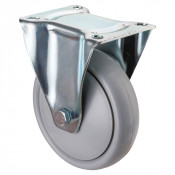 Roulette Manutention Fixe Polyuréthane gris, +/- - Ø160mm 250kg - Fix. Platine