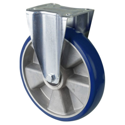 Roulette Manutention Fixe Polyuréthane moulé Besothane - Ø250mm 350kg - Fix. Platine