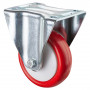 Roulette Manutention Fixe Polyuréthane rouge - Ø100mm 150kg - Fix. Platine