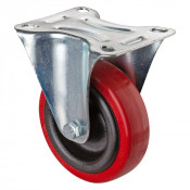 Roulette Manutention Fixe Silicone, +250° - Ø100mm 100kg - Fix. Platine