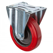 Roulette Manutention Fixe Silicone, +250° - Ø125mm 130kg - Fix. Platine