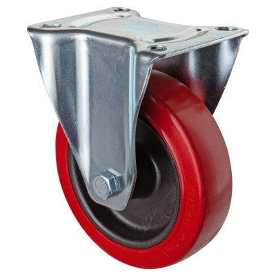 Roulette Manutention Fixe Silicone, +250° - Ø160mm 180kg - Fix. Platine