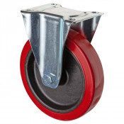 Roulette Manutention Fixe Silicone, +250° - Ø200mm 220kg - Fix. Platine