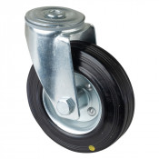 Roulette Manutention Pivotante Caoutchouc noir, conductible d'électricité - Ø125mm 100kg