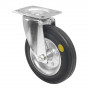 Roulette Manutention Pivotante Caoutchouc noir, conductible d'électricité - Ø125mm 120kg