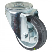 Roulette Manutention Pivotante Caoutchouc noir, conductible d'électricité - Ø80mm 65kg
