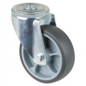 Roulette Manutention Pivotante Caoutchouc thermoplastique - Ø100mm 110kg - Trou central