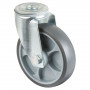 Roulette Manutention Pivotante Caoutchouc thermoplastique - Ø125mm 120kg - Trou central