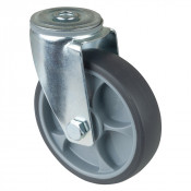 Roulette Manutention Pivotante Caoutchouc thermoplastique - Ø125mm 120kg - Trou central